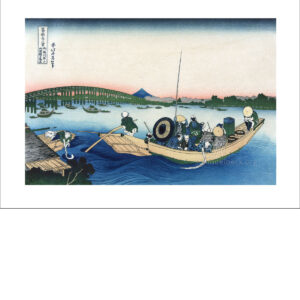 Hokusai - Sonnenuntergang am Fluss Sumida - Reproduktion Schindelbeck Art